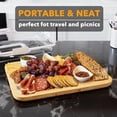 thumbnail image 4 of Charcuterie Board with Clear Lid, Portable Travel Cheese Cutting Boards for Picnic Accessories, Bamboo Serving Tray with Lids, House Warming Gifts, White Handles, 1 Compartments, 4 of 5