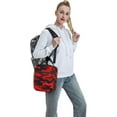 thumbnail image 5 of Lunch Box Military Camouflake Camo Red Black Insulated Bag Reusable with Side Pocket for Work Picnic Hiking Daytrip, 5 of 10