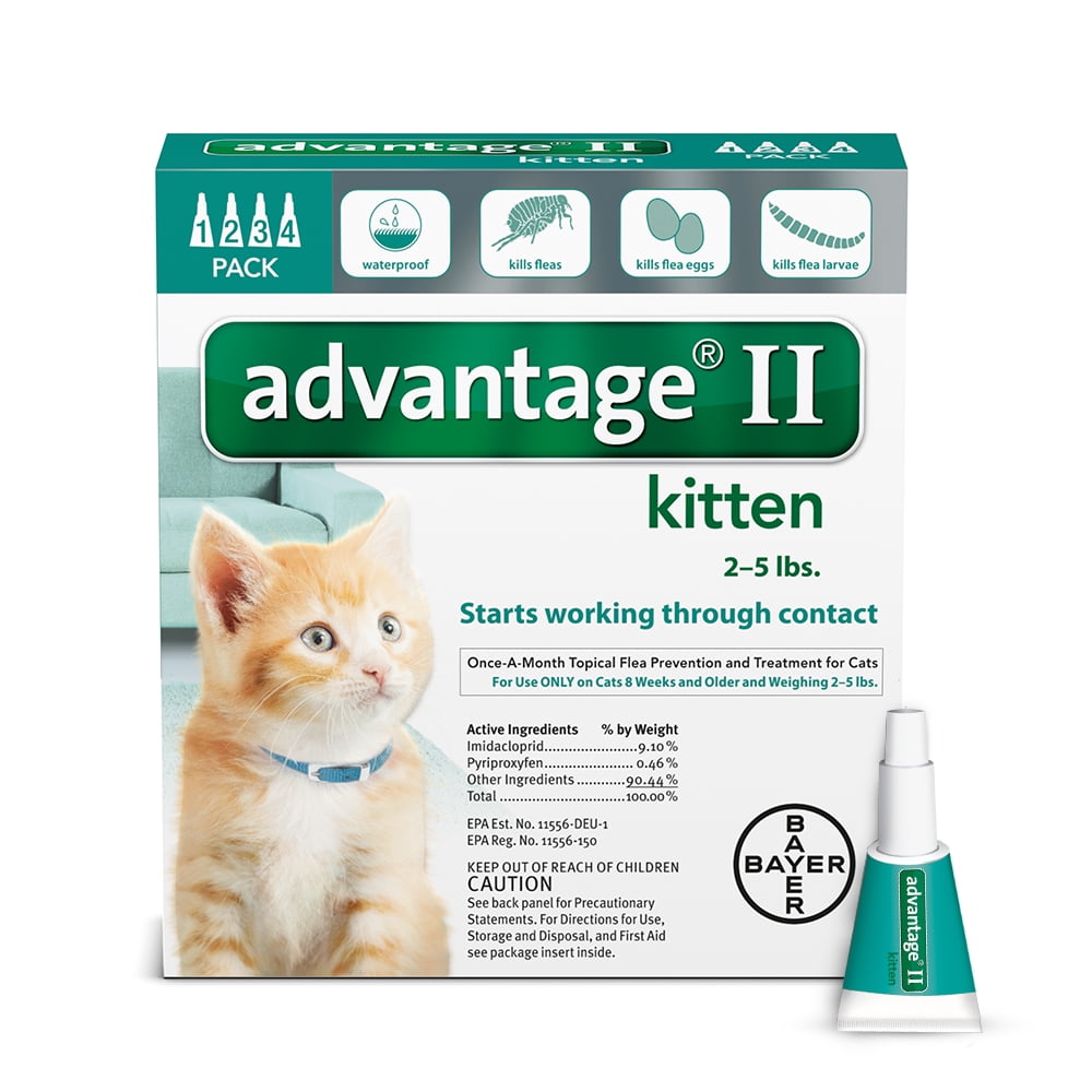 Advantage II Flea Topical Treatment For Kittens, 4 Monthly Treatments
