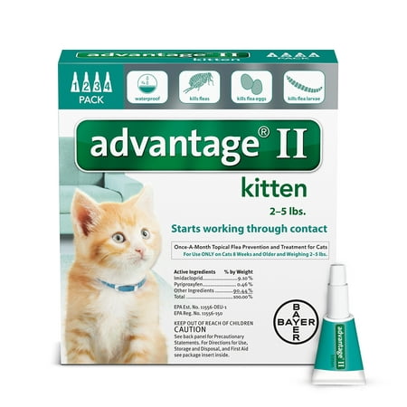 Advantage II Flea Treatment For Kittens, 4 Monthly