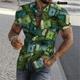 thumbnail image 4 of Camisas con estampado 3D de dólares para hombre, camisas casuales de verano de manga corta ajustadas con botones, blusas y tops para hombre, 4 of 4