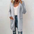 thumbnail image 3 of Women's Solid Color Pocket Knit Sweater Cardigan Coat Ladies Coat Dress Coat plus Size Lined Coats for Women plus Woman Maternity Winter Coat 3xl Clothes for Women Coat And Jackets for Women plus Size, 3 of 8