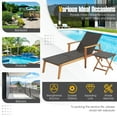 thumbnail image 4 of Gymax 2PCS Patio Lounge Chair Adjustable Recliner Chair Acacia Wood Frame Folding Table Set, 4 of 8