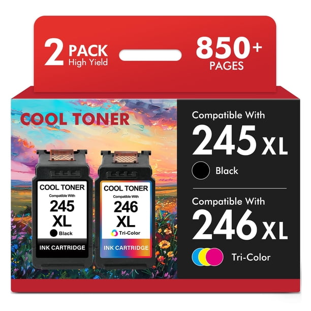 Paquete combinado de cartuchos de tinta Cool Toner 245XL 246XL para Canon