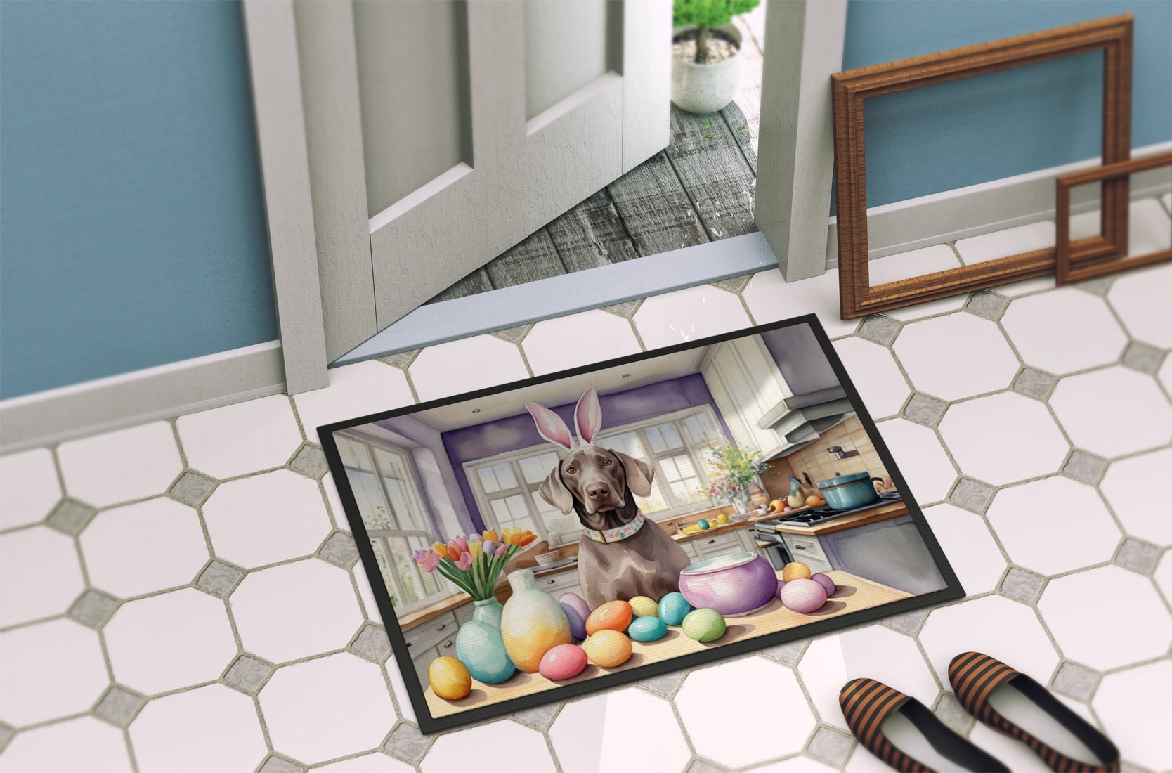 Decorating Easter Weimaraner Doormat 27 in x 18 in