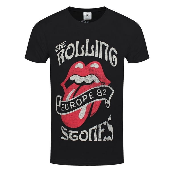 The Rolling Stones - Camiseta '82 Tour para Adultos Unisex (Negro)