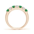 thumbnail image 2 of ANGARA Natural Shared Prong Emerald and Diamond Half Eternity Ring in 14K Rose Gold for Women (Size-3.1mm) | May Birthstone, Birthday, Anniversary, Jewelry Gift for Women | Natural Emerald Ring, 2 of 9