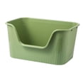 thumbnail image 2 of Bandeja de arena para mascotas con parte abierta, cuenco para arena para gatos, antisalpicaduras, caja de arena para gatos, orinal portátil Verde, 2 of 10