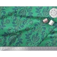 thumbnail image 2 of Soimoi Green Poly Georgette Fabric Vector Design Damask Printed Fabric 1 Yard 42 Inch Wide, 2 of 3