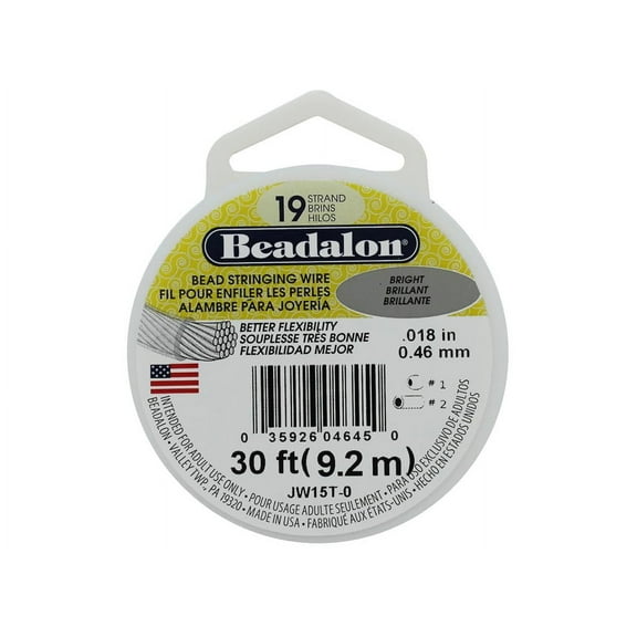 Beadalon Bead Wire 19Strand .018" Bright 30'