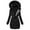 Black, variant on Women's Down Jacket and Parka with Snow Leopard Fleece Lining, Winter Coat, Double-zip Hooded Jacket, Warm and Thick Coat Black L