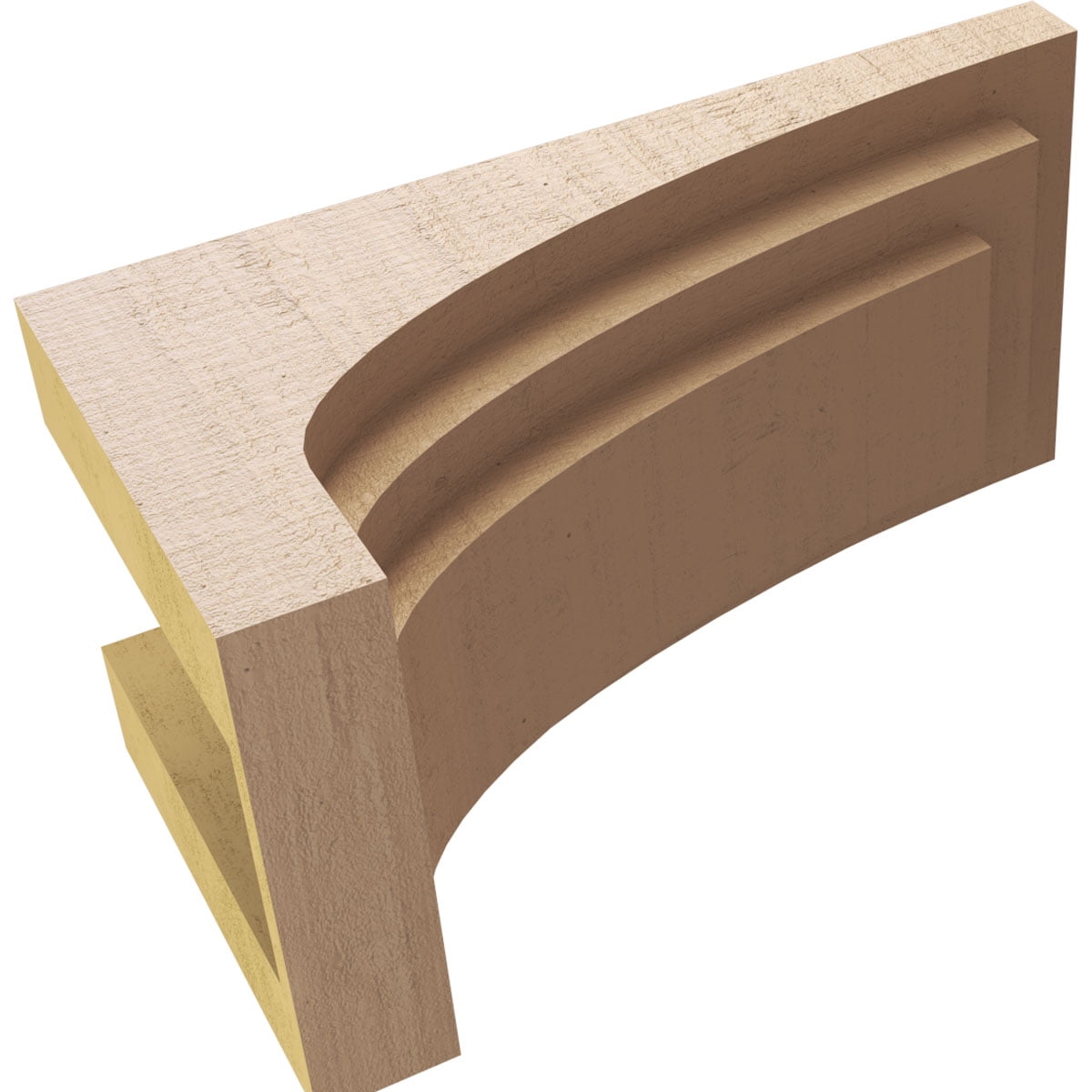 8"W x 16"D x 8"H Wide Rockford Rough Cedar Woodgrain TimberThane Corbel, Primed Tan