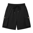thumbnail image 3 of GERsome Women's Shorts with Pockets Drawstring Elastic Waist Outdoor Travel Hiking Cargo Shorts Black Size L, 3 of 6