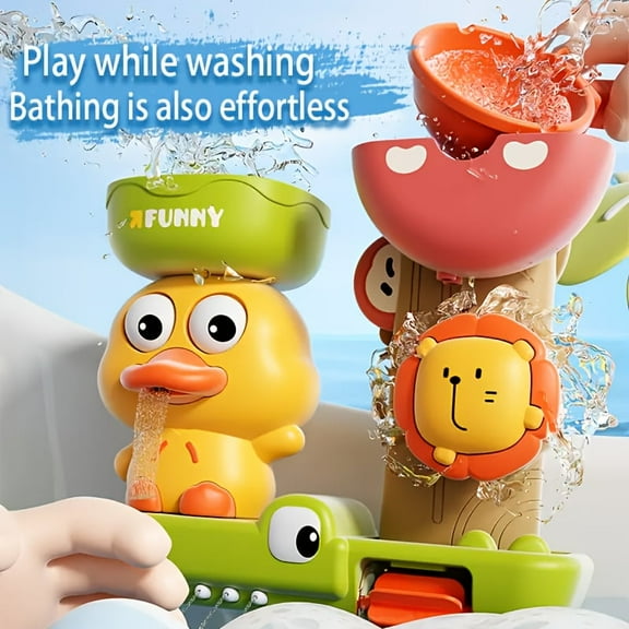 Bath Toys for Toddlers 1-3 Years Old - Waterfall Station Bath Toy Set for Baby Boys & Girls Ages 1 2 3 4 - Fun Educational Bathtub Toys for Infants & Kids