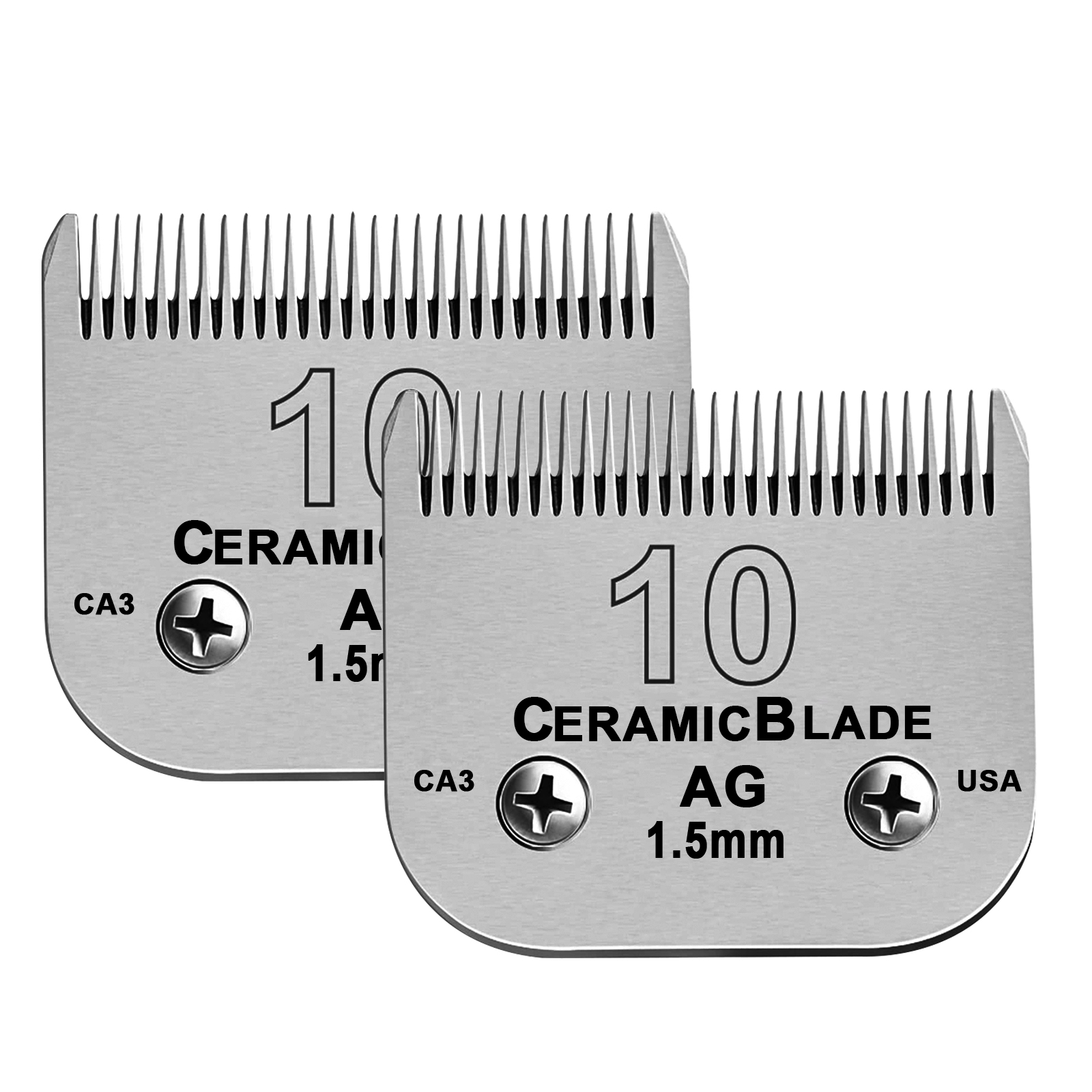 2Pack 10 Blade Dog Grooming Compatible with Andis Clippers Carbon