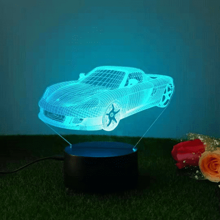 

3d small night light color touch small table lamp creative gift three-dimensional acrylic racing ornament