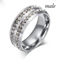 thumbnail image 4 of Elegant Stainless Steel Double Row Zircon Ring for Engagement and Wedding - Perfect for Fashionable and Romantic Women, 4 of 4