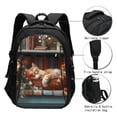 thumbnail image 3 of Balery Cat Asleep Among Flowers Mochila con carga USB para hombre y mujer - Mochila impermeable y antirrobo para portátil con puerto USB para viajes, trabajo, estudios y universidad, 3 of 7