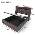 thumbnail image 3 of Upholstered Platform Bed with LED Light, Multi-Functional Headboard with USB Charging and Storage Shelves, Wood Bed Frame with Hydraulic Storage System, Lift up Storage Bed for Bedroom Dorm, 3 of 7