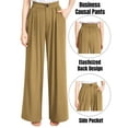 thumbnail image 5 of Liher Women Wide Leg Pants Business Work Trousers Loose Fit Straight Leg Pant Casual Pleate Palazzo Pants Khaki Bell Bottoms with Pocket Clothes Size M, 5 of 5