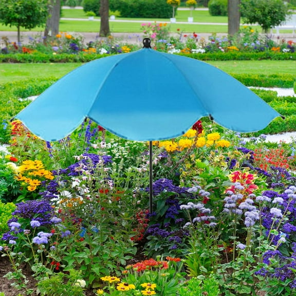 50cm Large Garden Plant Shade Umbrella with Adjustable Stake, UV-Resistant Rubberized Cloth & Metal Frame for Outdoor Potted Plants, Sunlight and Rain Protection Canopy