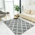 thumbnail image 1 of Ottomanson Shaggy Collection Jute Backing Moroccan Trellis Design Indoor Rug, 1 of 7