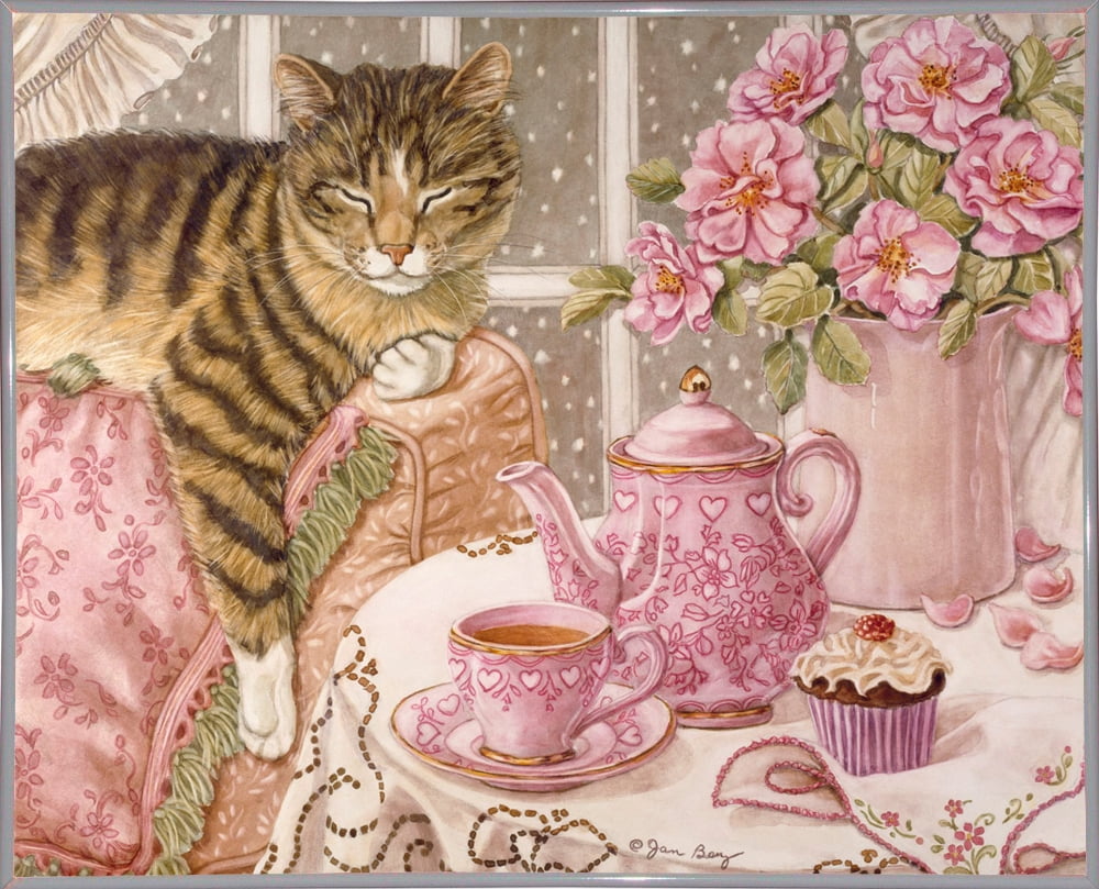 Рисунок пьем чай. Чаепитие с кошкой. Уютные иллюстрации. Чаепитие с котами. Котик и чай.