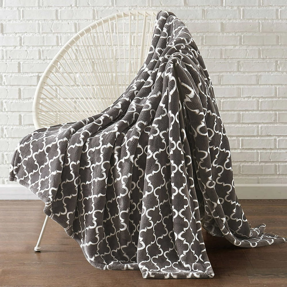 Monte & Jardin Ultra Plush Throw (60 x 70 in ) Dark Grey Walmart