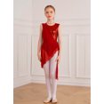 thumbnail image 3 of Jowowha Girls Irregular Dance Dress Shiny Sequins Hollow Back Lyrical Ballet Modern Lyrical Dance Red 14, 3 of 5