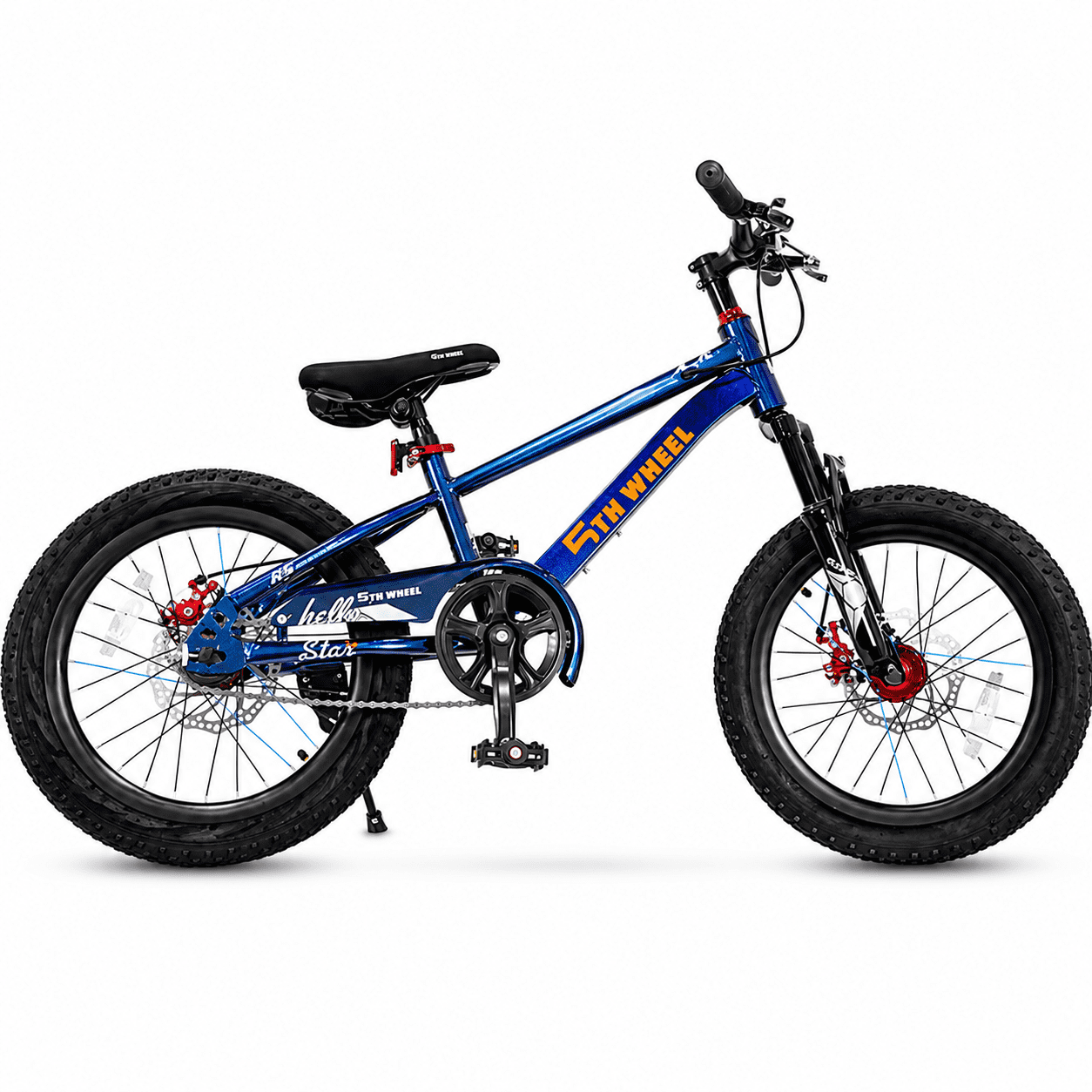 5TH WHEEL KB10-18 Kids Bike for Boys & Girls Ages 6-9, 18-Inch Bicycle for Riders 41-57 In, Adjustable Seat & Handlebar, Blue