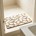 thumbnail image 4 of Aoznliie Bathroom Rugs, Leaf Pattern Soft Microfiber Bath Mat, 20x31 inch Non Slip Washable Absorbent Bath Rugs for Bathroom,Brown, 4 of 7