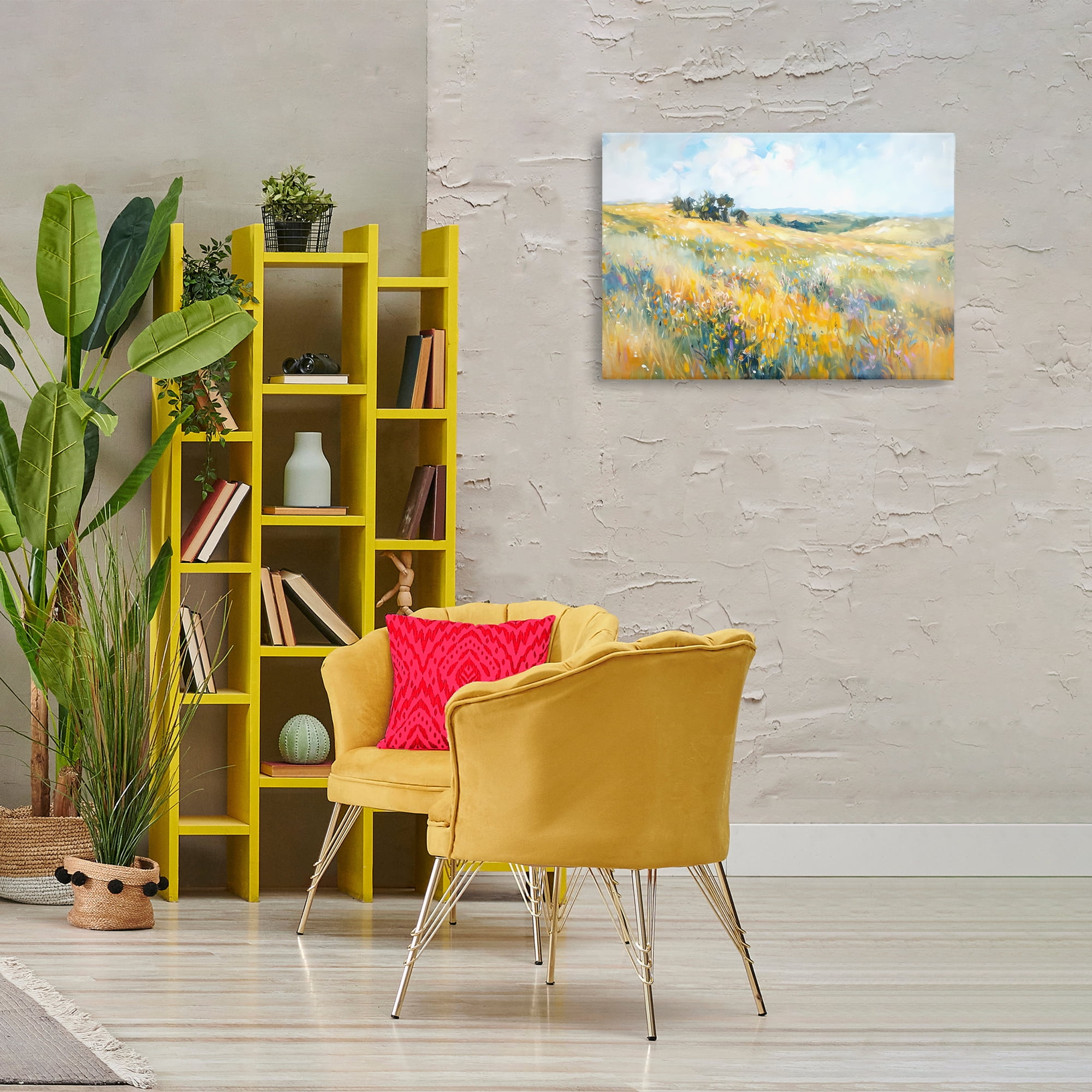 Stupell Industries Country Prairie Scene Landscape & Nature Painting Wrapped Canvas Art Print Wall Art, 30 x 20