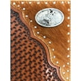 thumbnail image 5 of Premium Western Genuine Woven Leather Cow Fur Rodeo Mens Bifold Wallet In Multi Color, 5 of 5