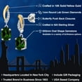 thumbnail image 2 of Gem Stone King 2.47 Ct Oval 8x6mm Green Chrome Diopside 925 Silver and 10K Yellow Gold Lab Grown Diamond Dangle Earrings, 2 of 6