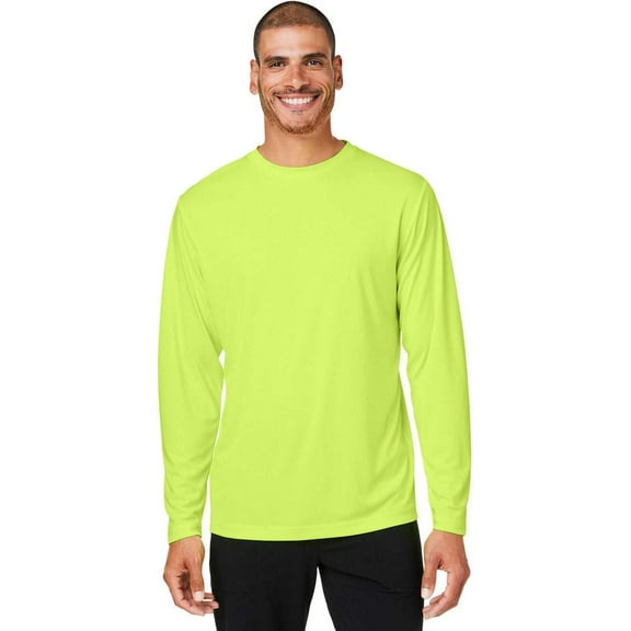 CORE365 CE10L Unisex Capital Long-Sleeve Performance T-Shirt - SAFETY YELLOW