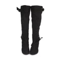thumbnail image 7 of UngA Womens Mid Calf Boots Suede Wedge Boot Mid Heel Wedges Comfortable Casual Boots for Woman Black,Size 8, 7 of 7