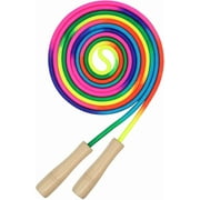 16 FT Long Jump Rope for Kids, 1 Pack Double Dutch Skipping Rope with Wooden Handle, Multiplayer Rainbow Jumping Rope for Outdoor Fun, School Sport, Party Game