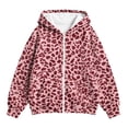 thumbnail image 4 of SERTGUTR Girls Leopard Print Hooded Sweatshirt, Zip Up Fleece Jacket with Pockets, Long Sleeve Casual Outerwear, Everyday School Outdoor Warm Coat, 4 of 8