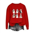 thumbnail image 2 of EGNMCR Chandails en Molleton à Capuche pour Femmes, Chandails en Molleton pour Femmes, Mode Féminine Automne Hiver Lunettes d'Halloween Imprimé Fille Décontracté Sports Col Rond Survêtements Manches Longues Blouse pour Femmes, 2 of 5