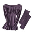 thumbnail image 3 of Clearance Women's Thermal Underwear Set Soft Fleece Lined Long Winter Warm Base Layer Top & Bottom Pajama Set Cold Weather, 3 of 3