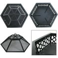 thumbnail image 5 of Wood Burning Fire Pit Hexagon 24 Inch - Steel Fireplace Bowl with Screen Cover for Outdoor Patio, Backyard, Heater - Bronze Finish, 5 of 8