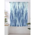 thumbnail image 2 of Sheer Curtains 63 Inch Length, Navy Blue Vintage Semi Sheer Curtains Light Filtering Window Treatment, Stripes Painting Retro Abstract Art Privacy Voile Drapes for Living Room Bedroom 52x63 Inch, 2 of 7