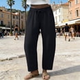 thumbnail image 2 of Casual Pants for Women Barrel Sweatpants Women Baggy Barrel Pants Wide Leg Elastic Waisted Pants Casual Gym Trousers, 2 of 6