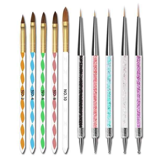 Juego De Pinceles Para Uñas, 10 Uds., Pincel Delineador Para Decoración De Uñas, Pincel Para Pintar Uñas, Herramientas Cateissary CE005804-00