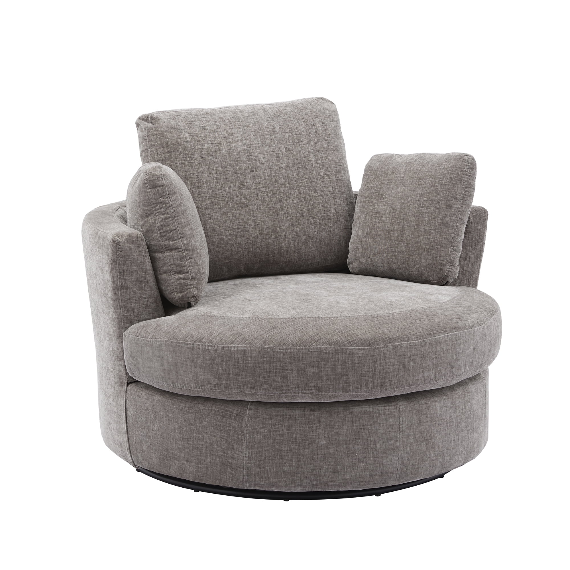 Swivel Barrel Chair 42" W Swivel Accent Sofa with 3 Pillows 360 Degree