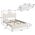 thumbnail image 2 of Bingirl Full Bed Frame with Adjustable Headboard and Storage Drawer: Lamb Fleece Fabric, Wooden Slats Support, No Box Spring Needed (White), 2 of 4