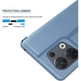 thumbnail image 4 of Mirror Case for Oppo Reno 8 Support Wireless Charging, Smart Clear View Cover Ultra Thin with Kickstand Flip Phone Case for Oppo Reno 8 QH Black, 4 of 10