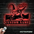 thumbnail image 2 of Craftnamesign Custom Crested Gecko Metal Wall Art LED Light, Ledge Lizard Lover Name Sign, 2 of 5