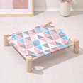 thumbnail image 1 of 1 juego (color) Cama para mascotas de lona de madera maciza Cama para perros Cama para gatos Hamaca cuadrangular para mascotas y gatos Cama de madera desmontable y lavable, 1 of 5