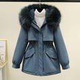 thumbnail image 2 of Patlollav Womens Coats Winter Plush And Thick Insulation Work Attire Overcoming Cotton Jacket, 2 of 6